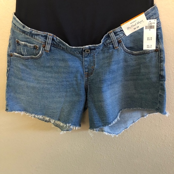 Abercrombie & Fitch The Dad Short Maternity Denim Distressed OverThe Belly 30/10 - Picture 3 of 11
